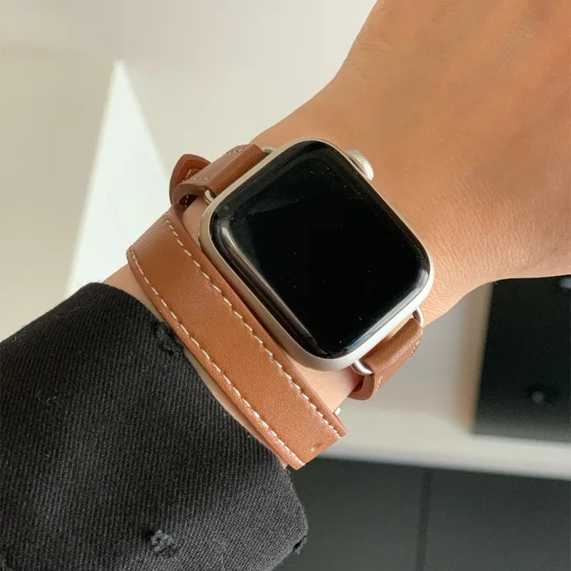 Double Loop Leather Strap for Apple Watch
