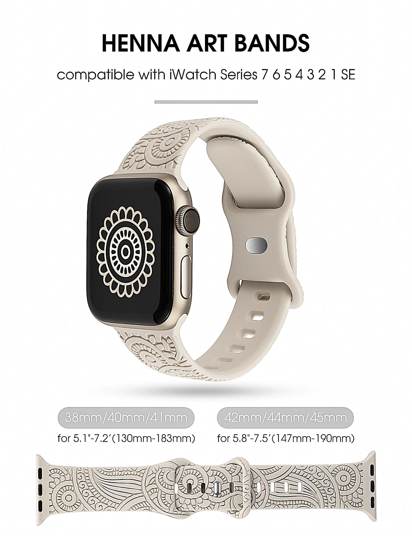 Floral Engraved Apple Watch Bands