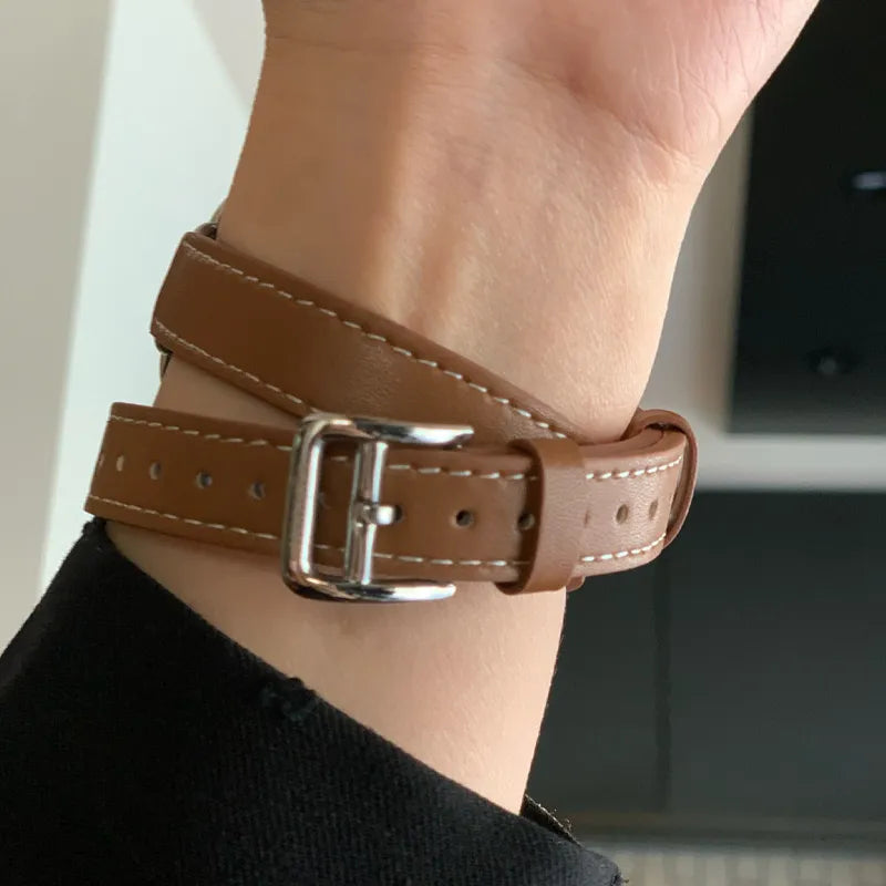 Double Loop Leather Strap for Apple Watch