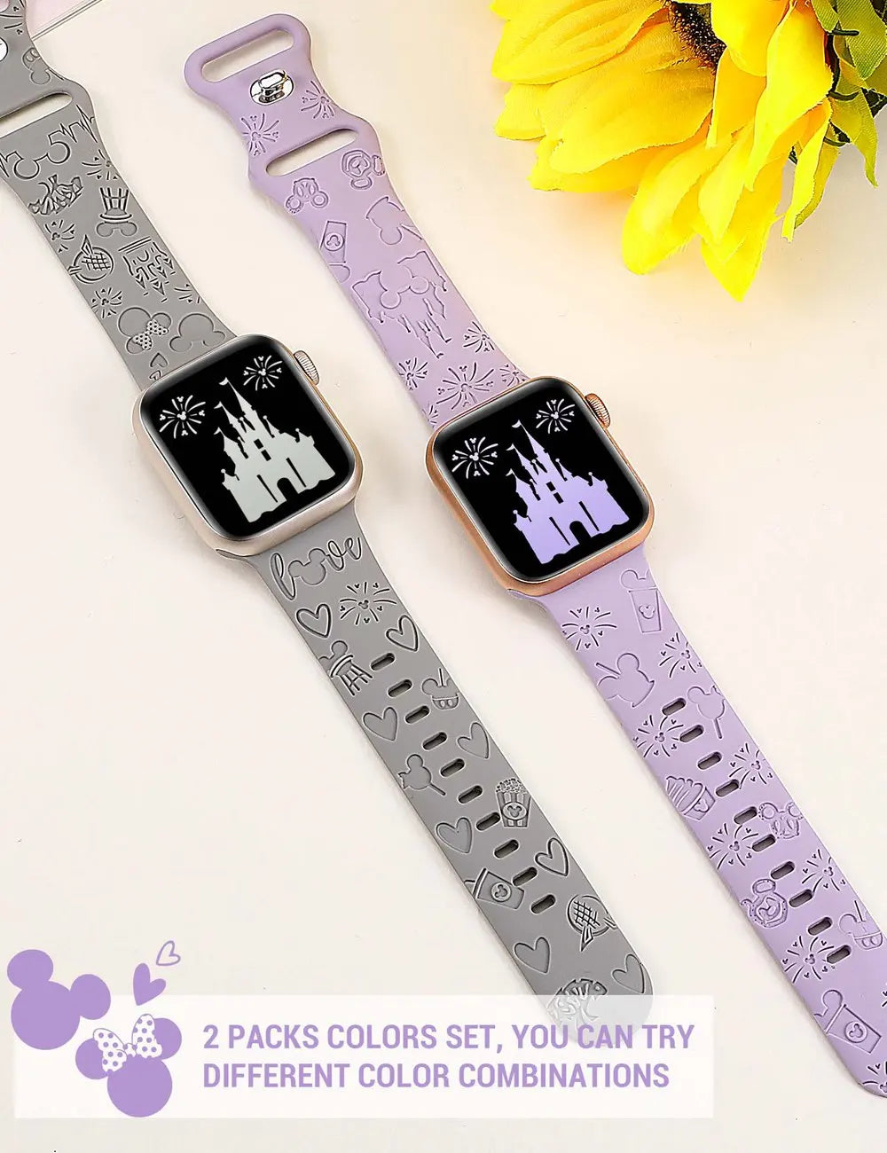 2 Pack Disney Engraved Apple Watch Strap