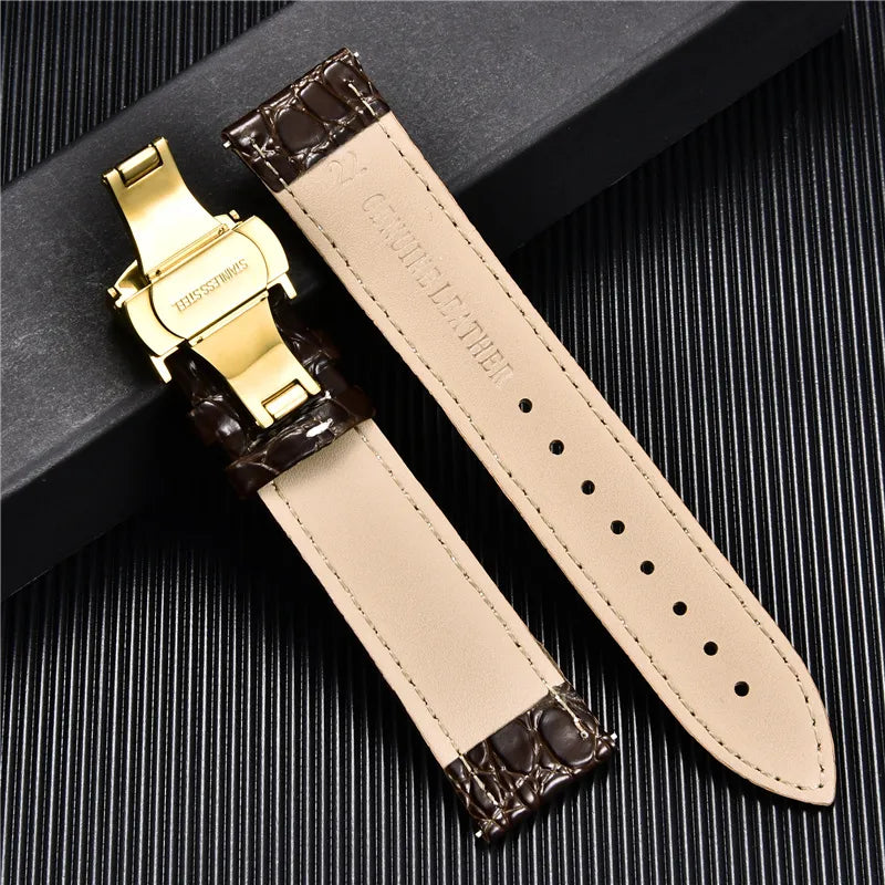 Crocodile Pattern Leather Watch Straps