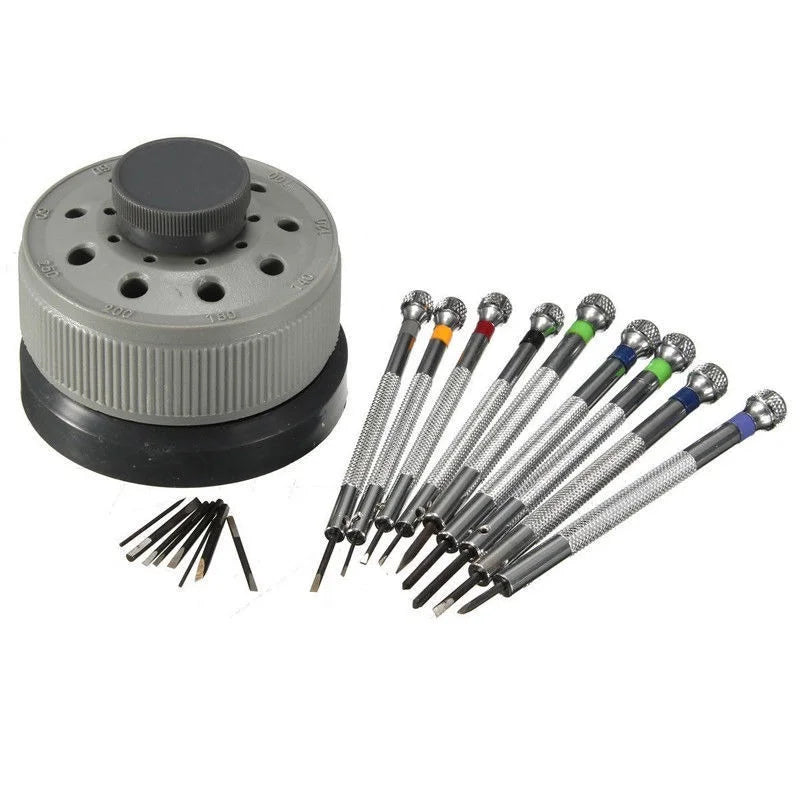 9 Piece Precision Screwdriver Set with Rotating Stand