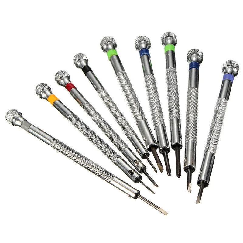 9 Piece Precision Screwdriver Set with Rotating Stand