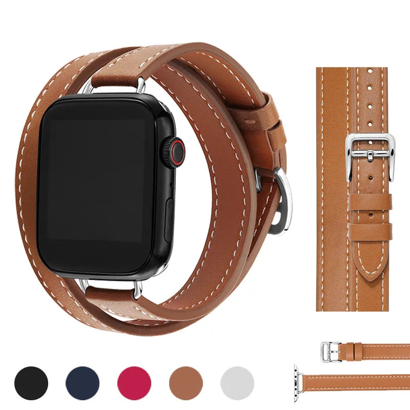 Double Loop Leather Strap for Apple Watch