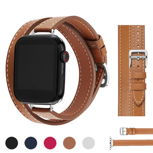 Double Loop Leather Strap for Apple Watch
