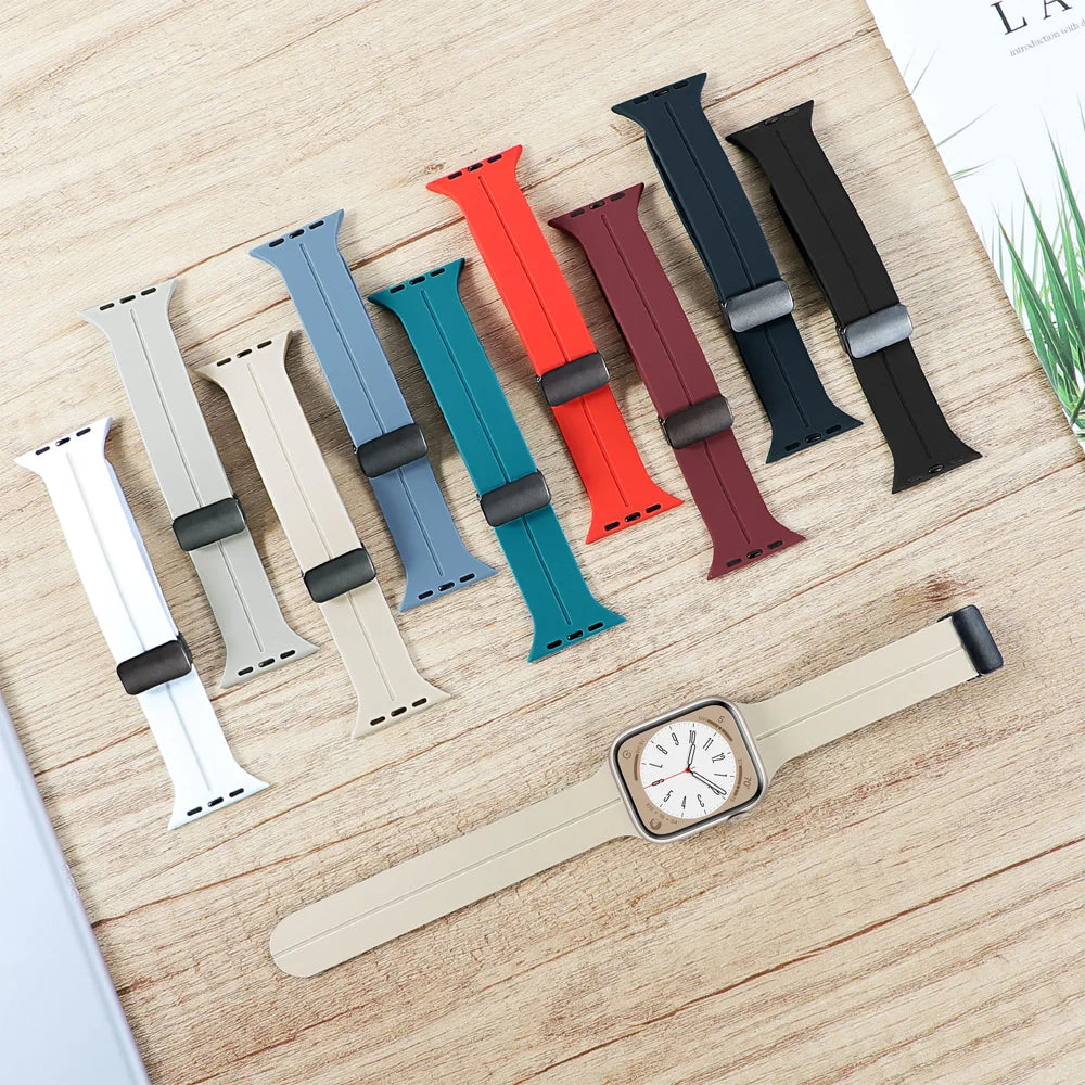 Magnetic Rubber Strap For Apple Watch